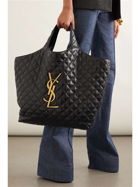 ysl black tote bags|yves saint laurent large tote.